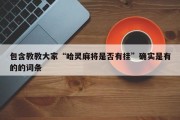 包含教教大家“哈灵麻将是否有挂”确实是有的的词条