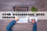终于知道“微乐河北麻将有没有挂”确实有挂的的简单介绍