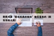 教教大家“新乐乐真的有挂”确实是有的（新乐乐幼儿园）