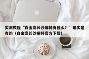 实测教程“白金岛长沙麻将有挂么？”确实是有的（白金岛长沙麻将官方下载）