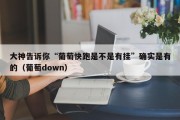 大神告诉你“葡萄快跑是不是有挂”确实是有的（葡萄down）