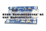 看完就懂“蜀山四川麻将究竟有没有挂”确实有挂的（蜀山四川麻将挂怎么开）