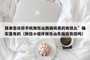 我来告诉你手机微乐山西麻将真的有挂么”确实是有的（微信小程序微乐山东麻将有挂吗）