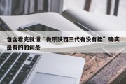 包含看完就懂“微乐陕西三代有没有挂”确实是有的的词条