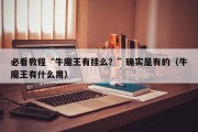 必看教程“牛魔王有挂么？”确实是有的（牛魔王有什么用）