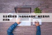 包含看完就懂“午后阳光有挂吗”确实是有的的词条