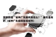 实测教程“雀神广东麻将有挂么？”确实是有的（雀神广东麻将挂挂软件）