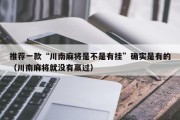 推荐一款“川南麻将是不是有挂”确实是有的（川南麻将就没有赢过）